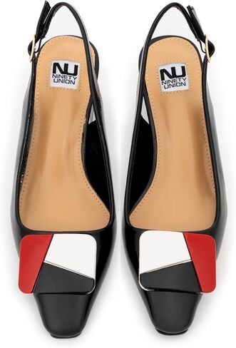 Ninety Union Sally Pump, Women’s Slingback Pointed Toe Dress Shoe, Buckle Strap and Block Heel Pump in Saudi Arabia