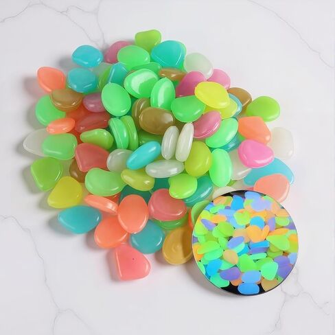 Glow in The Dark Pebbles, Outdoor Garden Walkway Decor, Decorative Rocks, Night Glow Gravel, 200PCS in Saudi Arabia
