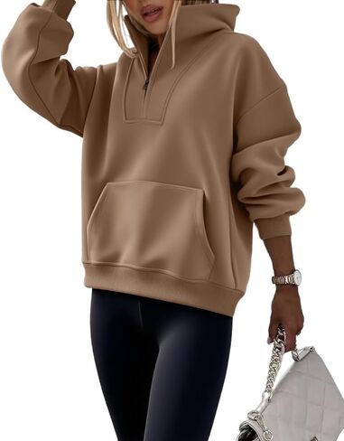 CHICME Women's Oversized Sweatshirts 2025 Side Zipper Long Sleeve Pullover Tops Casual Mock Neck Drop Shoulder Fall Shirts in Saudi Arabia