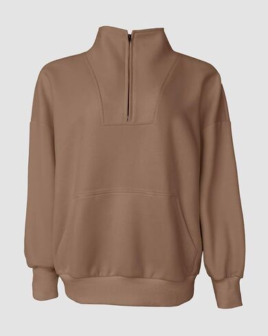 CHICME Women's Oversized Sweatshirts 2025 Side Zipper Long Sleeve Pullover Tops Casual Mock Neck Drop Shoulder Fall Shirts in Saudi Arabia