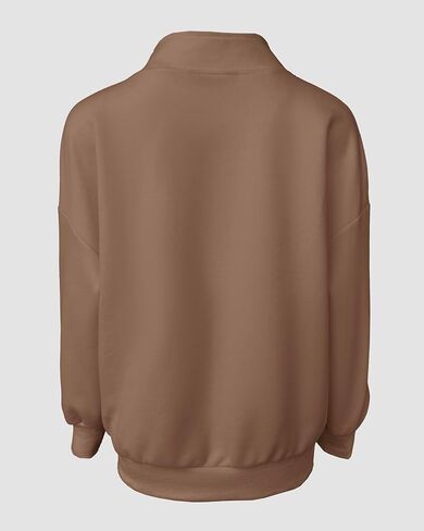 CHICME Women's Oversized Sweatshirts 2025 Side Zipper Long Sleeve Pullover Tops Casual Mock Neck Drop Shoulder Fall Shirts in Saudi Arabia