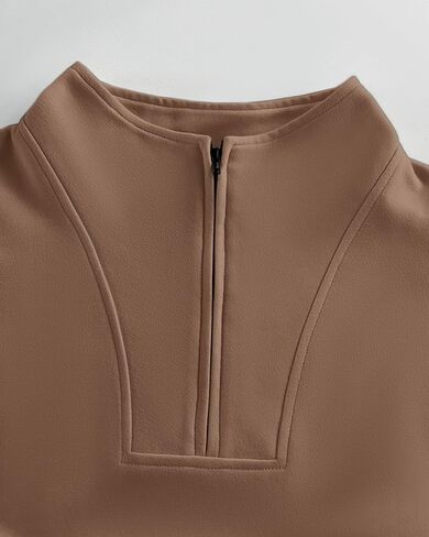 CHICME Women's Oversized Sweatshirts 2025 Side Zipper Long Sleeve Pullover Tops Casual Mock Neck Drop Shoulder Fall Shirts in Saudi Arabia