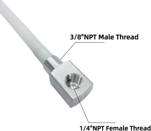 Universal 12 "أنبوب التقاط الوقود البحري مع مصفاة ومحول بارب - 3/8" مؤشر ترابط NPT - استبدال 7-0948 - المعدل نايلون - يتضمن شريط PTFE in Kuwait