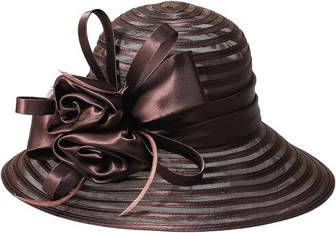 Women's Wedding Bridal Derby Fascinators-Floral Cloche,Bowler&Wide Brim Kentucky Hats for Church,Party&Horse Races in Saudi Arabia