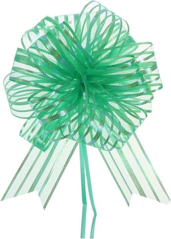 DMiotech 5pcs 6 Inch Big Gift Wrapping Bows Birthday Organza Pull Bow Ribbon Chiffon Yarn for Presents Box Bouquet Florist Blue in Saudi Arabia