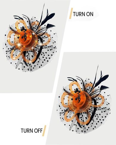 Women Fascinator Hats LED Light Up Headband for Tea Party Halloween Night Headwear Christmas Mardi Gras in Saudi Arabia