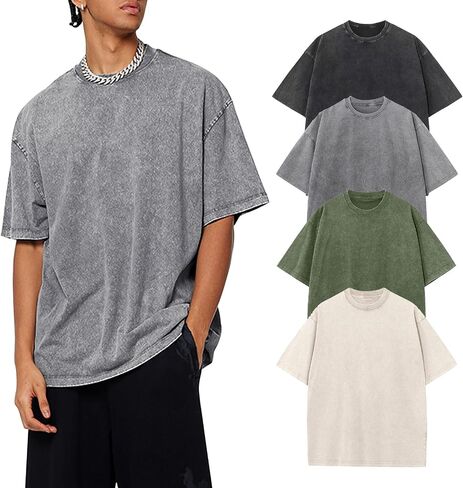 gihuo aggerize tshirts للرجال رجال t قميص خمر المحملات القطن القطن ثقيلة حمض غسل الألوان المحملات المحملات in Saudi Arabia