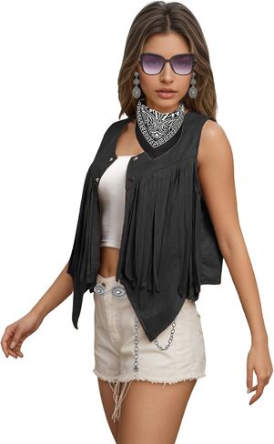 Western Cowgirl Outfits for Women, Cowboy Rodeo Country Outfits Vest Tops Jewelry Accessories Set in Saudi Arabia