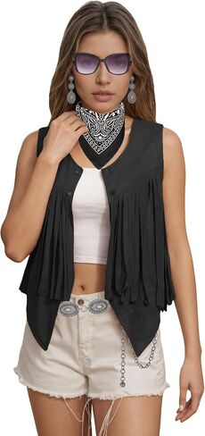 Western Cowgirl Outfits for Women, Cowboy Rodeo Country Outfits Vest Tops Jewelry Accessories Set in Saudi Arabia