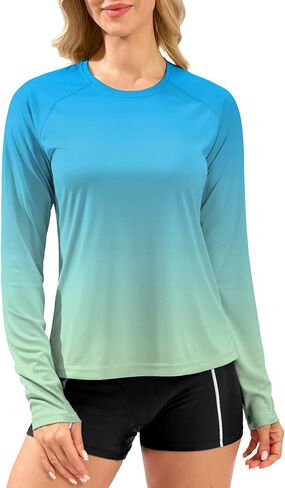 Women's UPF 50+ Sun Shirts Long Sleeve UV Protection Rash Guard Lightweight Quick Dry Workout Hiking Tops for Women in Saudi Arabia