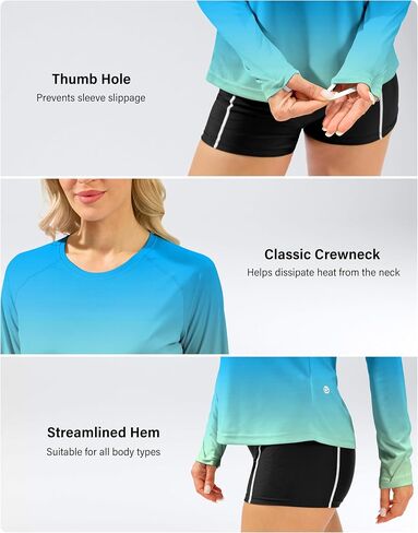 Women's UPF 50+ Sun Shirts Long Sleeve UV Protection Rash Guard Lightweight Quick Dry Workout Hiking Tops for Women in Saudi Arabia