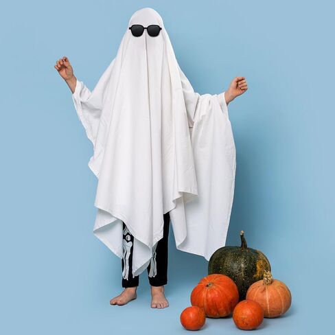 Ramede 6 Pcs White Sheet Ghost Costume Halloween Ghost Boo Costume Black Sunglasses for Adults Halloween Cosplay in Saudi Arabia