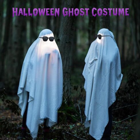 Ramede 6 Pcs White Sheet Ghost Costume Halloween Ghost Boo Costume Black Sunglasses for Adults Halloween Cosplay in Saudi Arabia