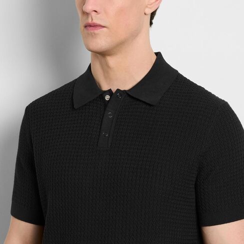 Van Heusen Men's Short Sleeve Temp Control Polo Sweater Shirt, Regular Fit Button & Snap Closure, Cooling Fabric in Saudi Arabia