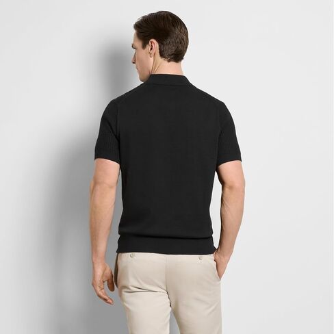Van Heusen Men's Short Sleeve Temp Control Polo Sweater Shirt, Regular Fit Button & Snap Closure, Cooling Fabric in Saudi Arabia