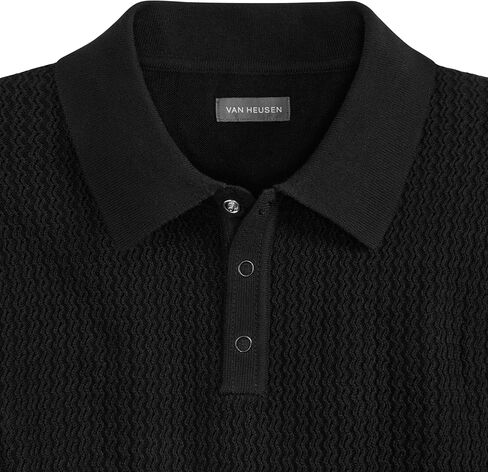 Van Heusen Men's Short Sleeve Temp Control Polo Sweater Shirt, Regular Fit Button & Snap Closure, Cooling Fabric in Saudi Arabia