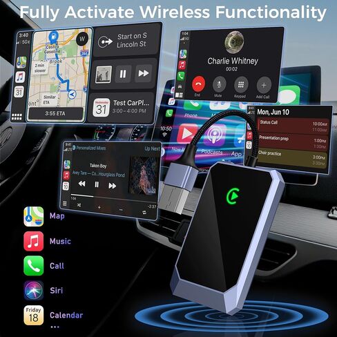 Wireless Carplay Adapter, Converts Wired to Wireless carplay Adapter for iPhone, Wireless Control Plug & Play Carplay for Cars from 2017 & for Apple iPhone iOS 10+ in Saudi Arabia
