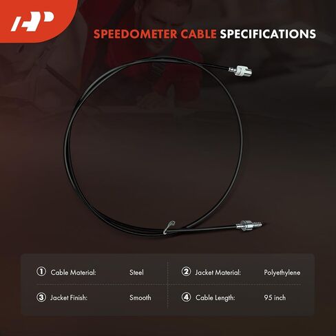 A-Premium 95 inch Speedometer Cable Compatible with Ford F-100 1973-1976 1980-1983, F-150 1976-1986, F-250 1975-1986, F-350, E-150 E-250 E-350 Econoline Club Wagon, Bronco, Bronco II & Merkur XR4Ti in Saudi Arabia