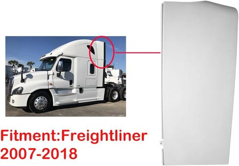 الجمع العلوي الأبيض العام جعل مع ABS ، متوافق مع القديم Freightliner Cascadia 2008-2017 ، (جانب السائق (يسار)) ، كبيرة in Kuwait