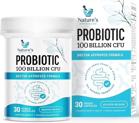 Nature's Physician Probiotics - 100 Billion CFU - 16 Strains + Prebiotics - Best Probiotic Supplement for Women & Men - Supports Immune, Digestive Health, Occasional Constipation & Gas - 60 Capsules in Saudi Arabia