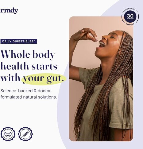 rmdy Constipation, Bloating, & Gas Relief | Relief from Diarrhea, & IBS | Probiotic for Digestive Health & Gut | 30 Capsules in Saudi Arabia
