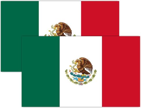 Mexican Flag Car Magnet 3x5 inches, 2 Pack - Mexico Vinyl Magnet with Eagle Emblem for Car Truck SUV, Mailboxes, or Any Other Magnetic Surfacet in Saudi Arabia