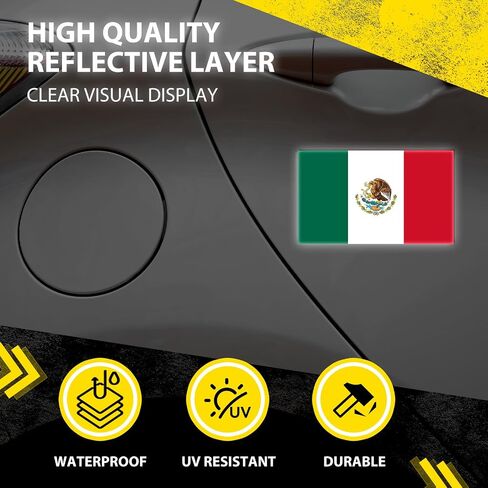Mexican Flag Car Magnet 3x5 inches, 2 Pack - Mexico Vinyl Magnet with Eagle Emblem for Car Truck SUV, Mailboxes, or Any Other Magnetic Surfacet in Saudi Arabia