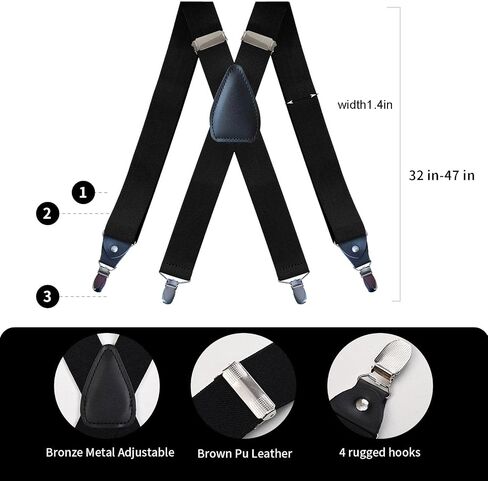 Suspenders for Men, Adjustable Y Back Suspenders for Men, Women, Teens and Boys, Suspenders with Strong Clips in Saudi Arabia