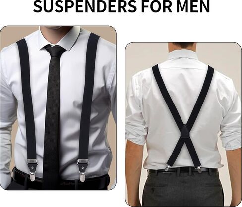Suspenders for Men, Adjustable Y Back Suspenders for Men, Women, Teens and Boys, Suspenders with Strong Clips in Saudi Arabia