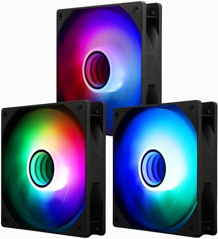 TL-C12W-S V3 x3 Packs Case Fan 120mm ARGB CPU Cooler Fan Comes with ARGB Mirror Light Effect,PC PWM Silent Fan with 1500RPM Speed, White CPU Cooling ARGB Fan(Kit Fans) in Saudi Arabia