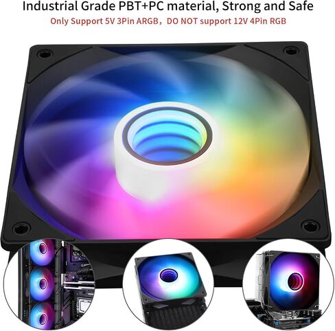TL-C12W-S V3 x3 Packs Case Fan 120mm ARGB CPU Cooler Fan Comes with ARGB Mirror Light Effect,PC PWM Silent Fan with 1500RPM Speed, White CPU Cooling ARGB Fan(Kit Fans) in Saudi Arabia