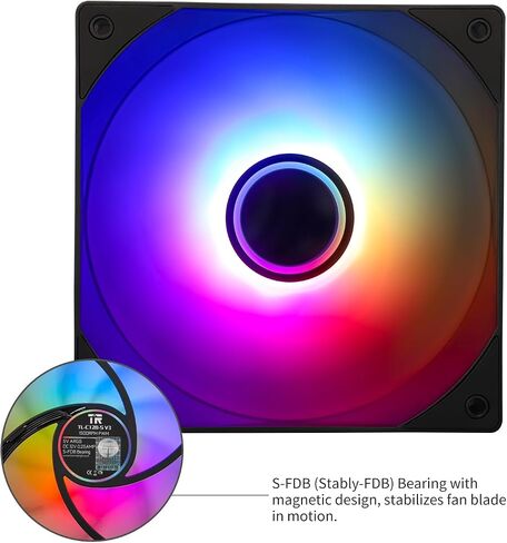 TL-C12W-S V3 x3 Packs Case Fan 120mm ARGB CPU Cooler Fan Comes with ARGB Mirror Light Effect,PC PWM Silent Fan with 1500RPM Speed, White CPU Cooling ARGB Fan(Kit Fans) in Saudi Arabia