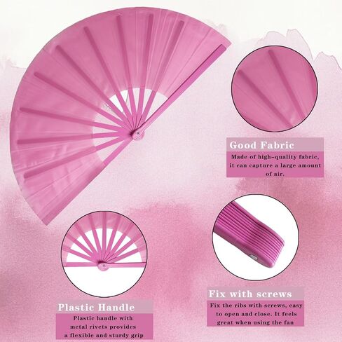 dmjuncong 13inch Large Folding Hand Rave Fan,Clack Handheld Popping Fan Clacking Fans for Line Dancing,Music Festivals,Carnival,Wedding,Home Decoration and Cooling in Various Occasions. (Purple) in Kuwait