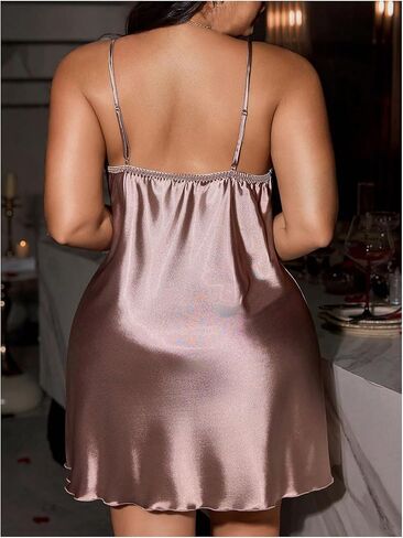 Soly Hux Women's Plus Size Lightgowns Laceless Chemise Pajama Dress Mini Nightdress in Saudi Arabia
