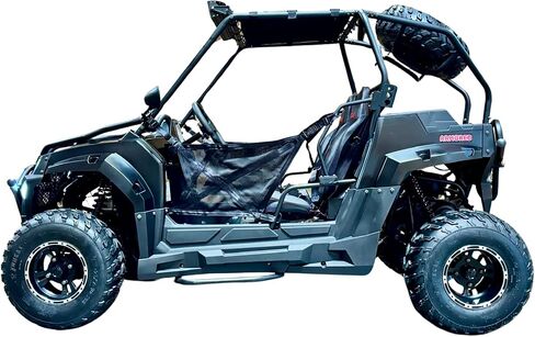 UTV UTV SSR 170RS ATTILITY مركبة ، مقعدين ، 200 سم أوتوماتيكي + عكس مع سرير الشحن مصابيح الأمامية عجلات احتياطية ، DF200GKV العمل الفناء الخلفي في المزرعة (أسود) in Kuwait