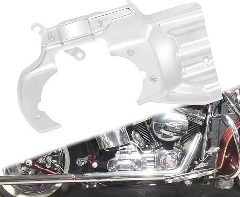تغطية واجهة نقل محرك الدراجات النارية تناسب Harley Softail Slim Standard Deluxe 2007-2017 (Chrome) in Saudi Arabia