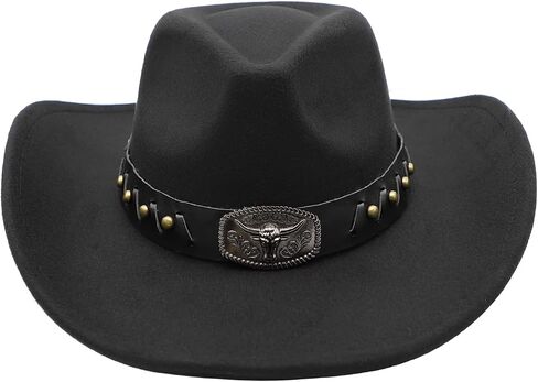 Western Cowboy Hat for Men Wide Brim Cowgirl Hat for Women Unisex Classic Cowboy Hats in Kuwait