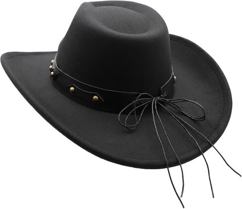 Western Cowboy Hat for Men Wide Brim Cowgirl Hat for Women Unisex Classic Cowboy Hats in Kuwait