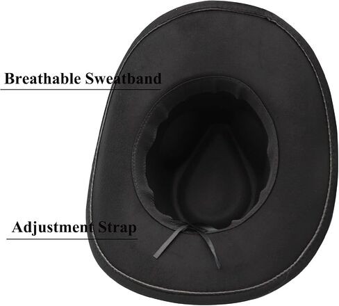 Western Cowboy Hat for Men Wide Brim Cowgirl Hat for Women Unisex Classic Cowboy Hats in Kuwait