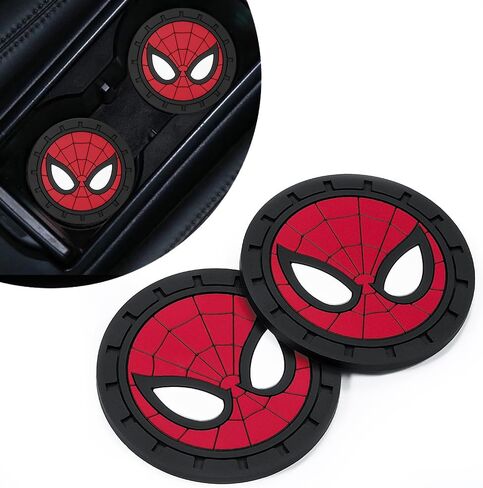 حامل العنكبوت 2pcs كأس السيارات للسيارات لعشاق Marvel ، و SPIDER MAN CAR CARATERS FOR CAP CUP FORSERT ، SILICONON NON SLIP CUR CUP ، 2.75 Int in Kuwait