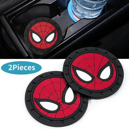 حامل العنكبوت 2pcs كأس السيارات للسيارات لعشاق Marvel ، و SPIDER MAN CAR CARATERS FOR CAP CUP FORSERT ، SILICONON NON SLIP CUR CUP ، 2.75 Int in Kuwait