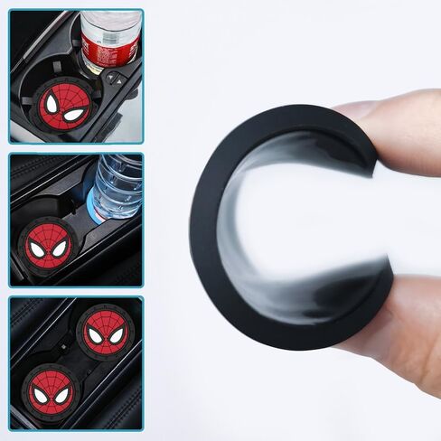 حامل العنكبوت 2pcs كأس السيارات للسيارات لعشاق Marvel ، و SPIDER MAN CAR CARATERS FOR CAP CUP FORSERT ، SILICONON NON SLIP CUR CUP ، 2.75 Int in Kuwait