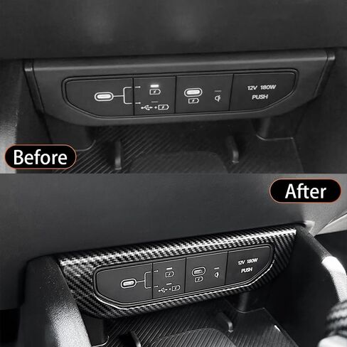 YOUTOOCAR Charging Port USB Hole Protective Cover Compatible with Kia K4 2025 Accessories (Carbon Fiber Pattern) in Saudi Arabia