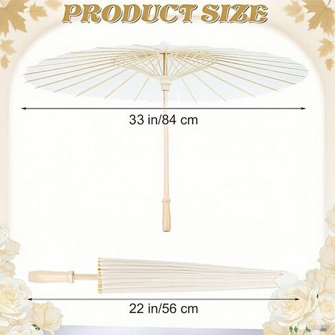 10PCS 23.6 Inch Wedding Paper Umbrellas White Paper Parasol Umbrellas DIY Sun Beach Umbrellas Wedding Props (White) in Saudi Arabia