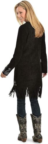 Scully Women's Black Leather Fringe Coat Coat XS in Saudi Arabia