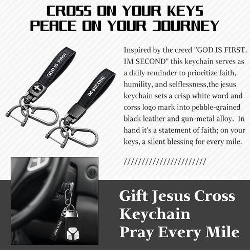 Christian Keychain for Men God Is First Leather Cross Jesus Keychain Salvation Gospel Bible Christian Gifts for Men in Saudi Arabia