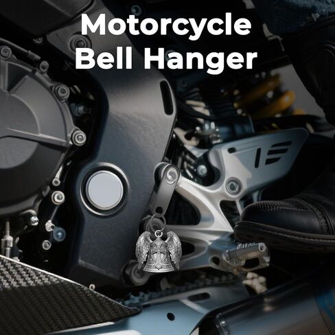 Motorcycle Bell Guardian Angel 3D Biker Gremlin Bell Gift with Motorcycle Bell Hanger, 2 Key Chain Ring, Velvet Bag in Kuwait