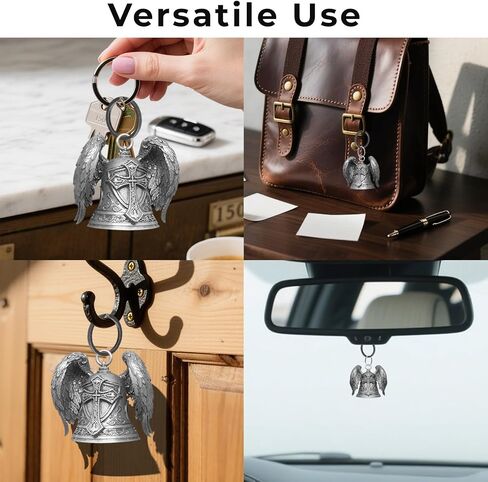 Motorcycle Bell Guardian Angel 3D Biker Gremlin Bell Gift with Motorcycle Bell Hanger, 2 Key Chain Ring, Velvet Bag in Kuwait