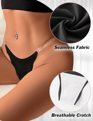 Clear Strap Thong Underwear for Women invisible Underwear Adjustable G String Thongs Briefs 2PCS in Saudi Arabia