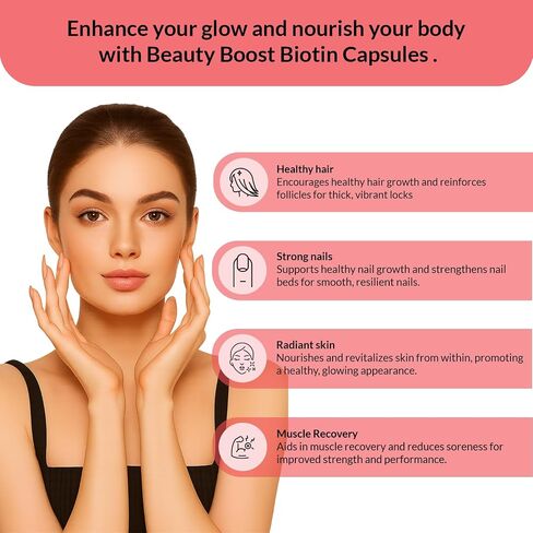 Biotin ، الكولاجين ، ملحق الكيراتين - نمو الشعر للنساء والرجال + يعزز بشرة مشع ، أظافر قوية وعضلات صحية - 25000 ميكروغرام فيتامينات B2 B3 B5 و B7 + الأحماض الأمينية + المعادن - 90 كبسولات. in Saudi Arabia